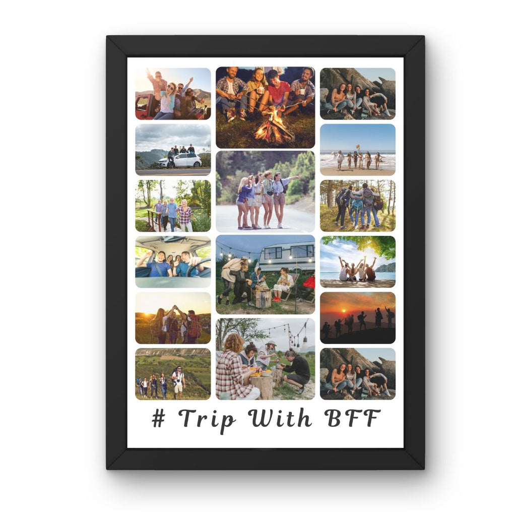 Personalized "Trip With BFF" Multi-Photo Frame Collage - Customizable for Any Special Occasion!