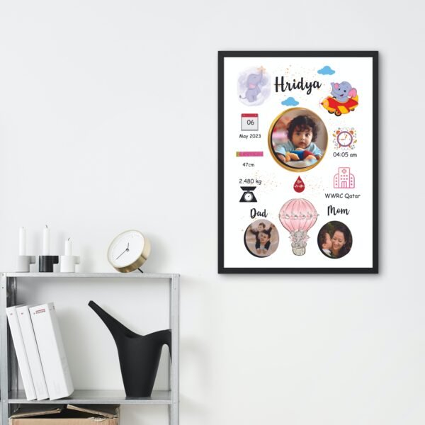 Celebrate Life's Little Miracles with Our Personalized Newborn Baby Collage Photo Frame - A Timeless Keepsake of Precious Details!