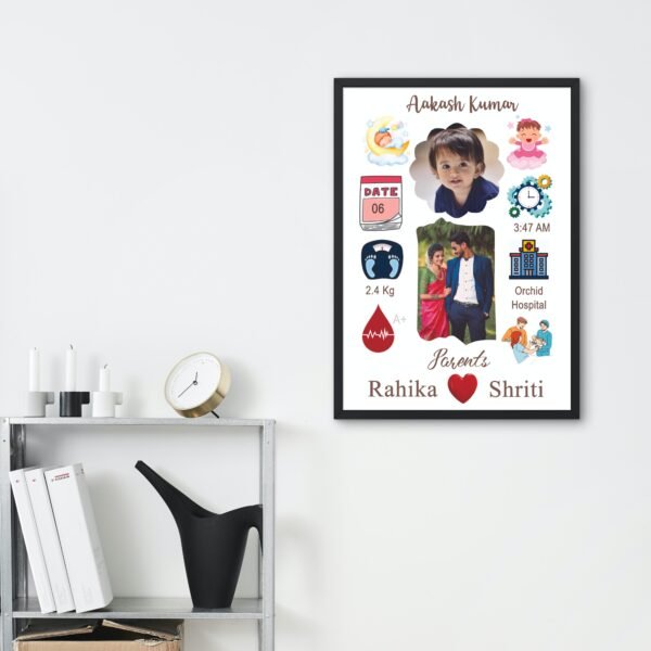 Cherish Every Precious Moment with Our Personalized Newborn Baby Collage Photo Frame - Capture the Memories Forever!
